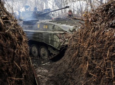 Guerre du Donbass, char d'assaut