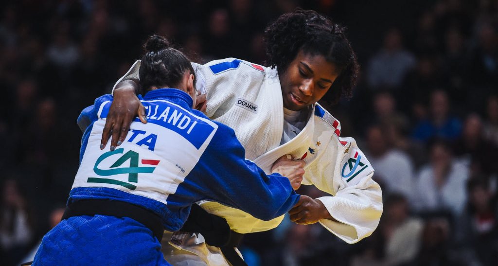 Marie-Eve Gahié lors des Championnats d'Europe de Judo 2021