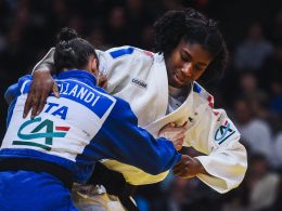 Marie-Eve Gahié lors des Championnats d'Europe de Judo 2021