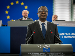 Denis Mukwege au Parlement Européen pour la remise de son prix Shakarov en 2014