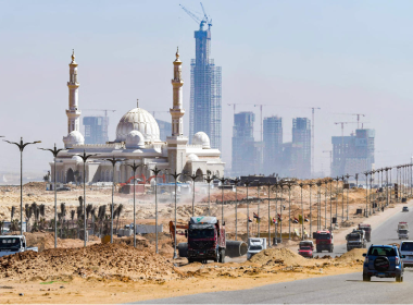 Photo du chantier de la nouvelle capitale administrative en mars 2021. Crédit photo : Ahmed Hasan pour l’AFP