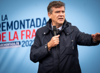 Arnaud Montebourg en campagne pour les présidentielles de 2022. Photo de Lionel Bonaventure (AFP).