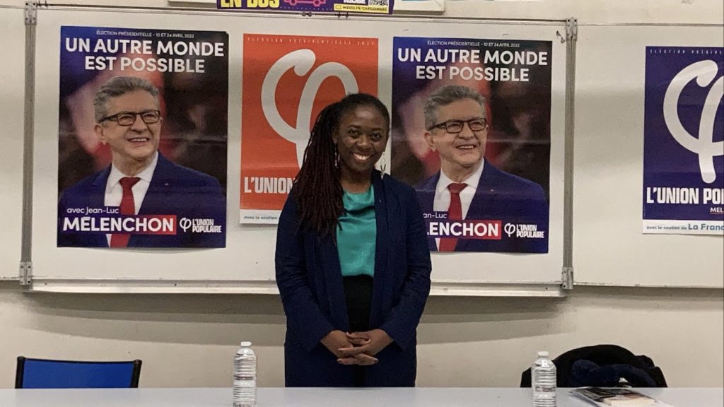 Danièle Obono lors du meeting tenu par La France Insoumise à l'Université Paris VIII à Saint-Denis / Valentin Francy