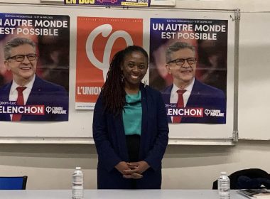 Danièle Obono lors du meeting tenu par La France Insoumise à l'Université Paris VIII à Saint-Denis / Valentin Francy