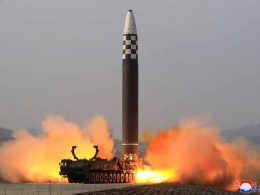 Source : Picture of the balistic missile’s launch, on 24th March 2022, diffused on 25th March by the official news agency of North Korea