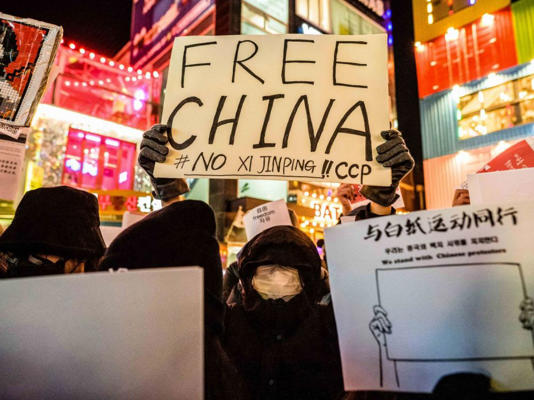 Illustration d'une manifestation chinoise - © Anthony WALLACE / AFP