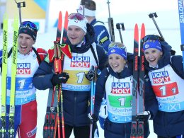 l'équipe de France décroche la médaille d'or lors du relais mixte des Championnats du monde. (source: Eurosport)