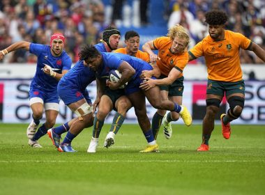 Le XV de France s'impose largement contre l'Australie (41-17), dimanche 27 août. (crédit : Sipa / AP / Michel Euler)