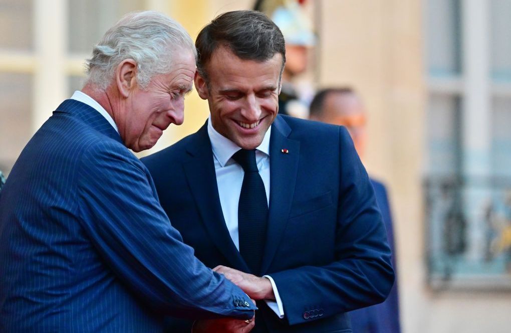 Roi Charles III et Emmanuel Macron le 21 septembre. - © Gettyimages / Christian Liewig - Corbis/