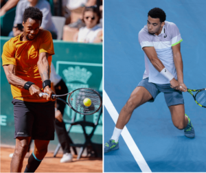 Gaël Monfils (à gauche) est en finale de l’ATP 250 de Stockholm, tandis qu’Arthur Fils (à droite) est en finale de l’ATP 250 d’Anvers. (crédit : AFP / MAXPPP)