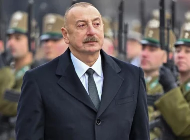 Azerbaijani President Ilham Aliyev in Budapest in 30 January 2023 Photo credit: Attila Kisbenedek, AFP