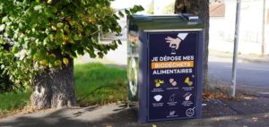 Point de collecte des biodéchets dans l'agglomération de Vichy. Crédit photo: Vichy Communauté.
