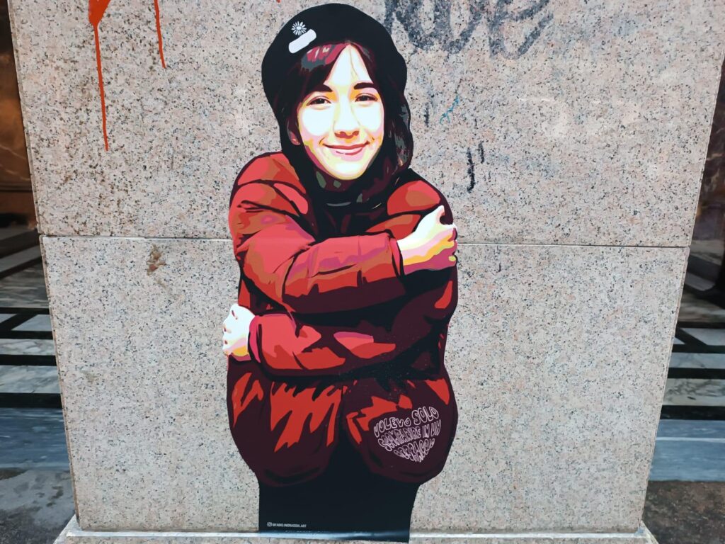 A mural of Giulia Cecchettin in Milan (credits: Agenzia Nova).