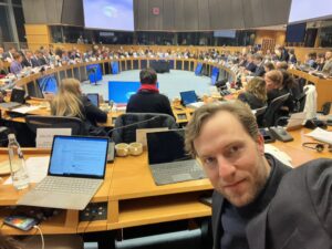 MEP Damian Boeselager in a session at the European Parliament December 2023/Twitter