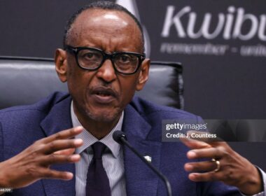 Paul Kagame, president of Rwanda, answering questions during a press conference on April 8 2024, after the commemoration of the thirtieth anniversary of the Tutsi’s genocide in Kigali. Credits: J. Countess, Getty images.