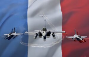 Trois Rafales de la mission PEGASE 2022, avions au service de l'Armée de l'Air et de l'Espace. © Louhane Pellizzaro