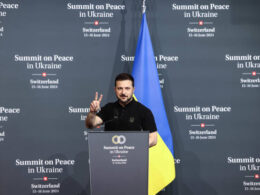 Volodymyr Zelensky, lors du Sommet pour la paix en Ukraine, le 16 juin à Lucerne, en Suisse. (Photo by Sedat Suna/Getty Images)