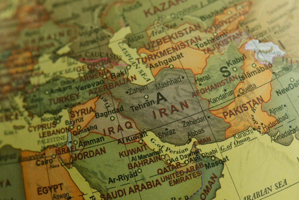 Carte de l'Iran et ses alentours - Pexels