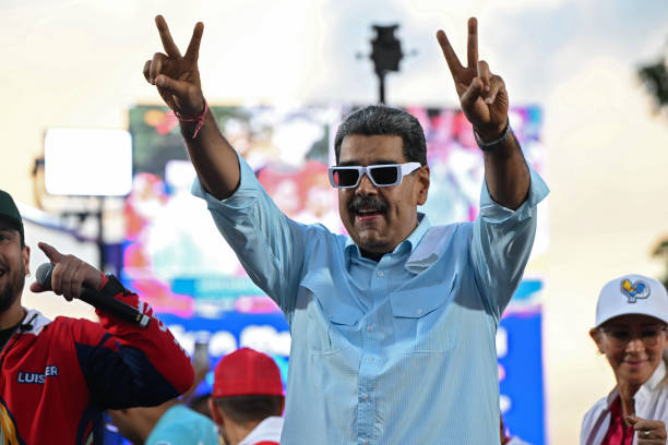 Le président vénézuélien Nicolás Maduro lors d’un rassemblement de soutien à Caracas, le 17 août 2024. Photo : Alfredo Lasry / Getty Images.